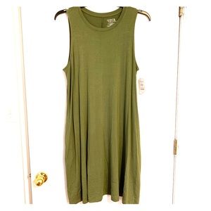 NWT Time & Tru Olive Sleeveless Dress XL 16-18